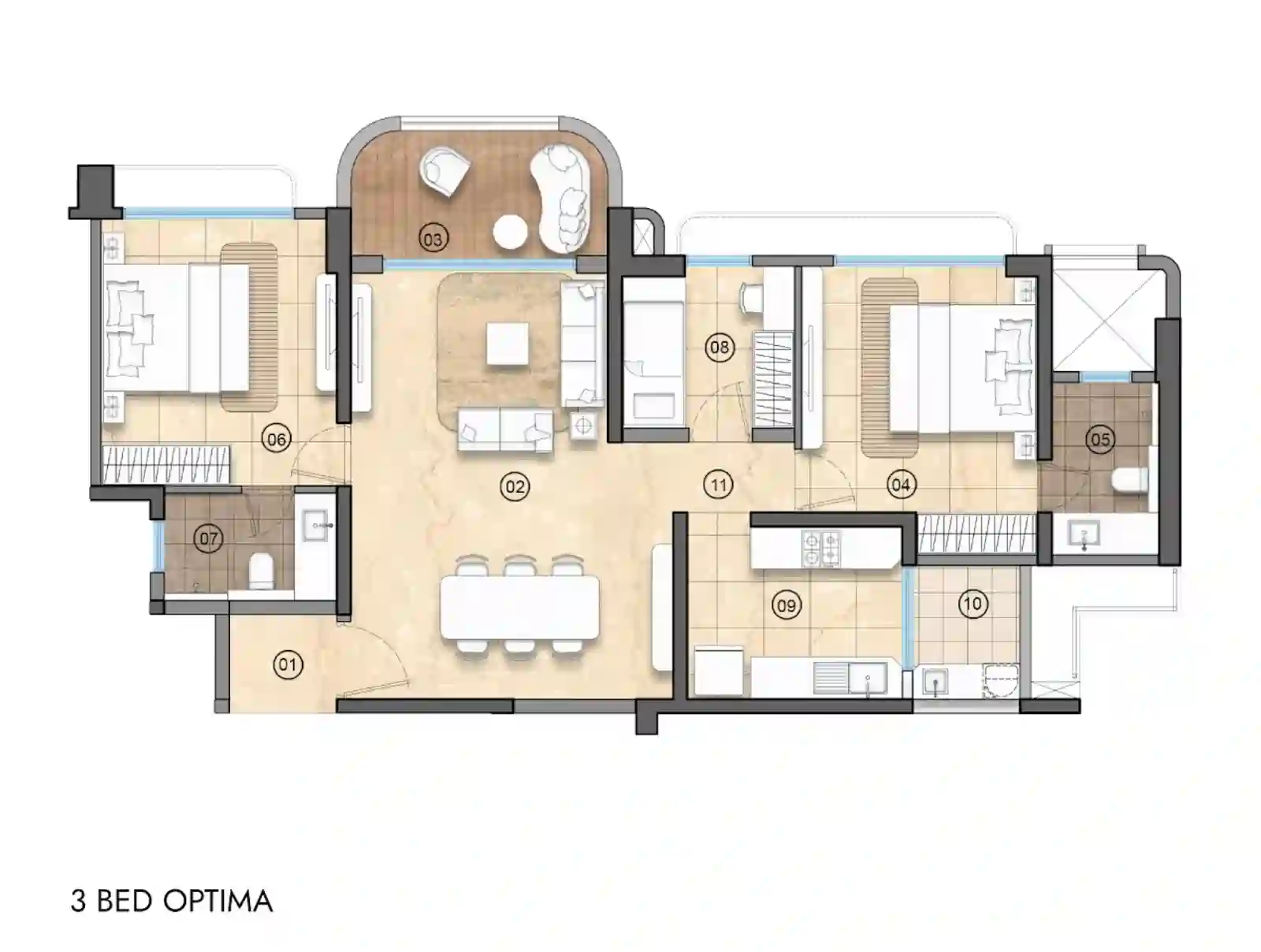 3 BHK Floor Plan